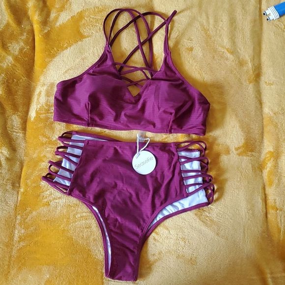Maroon bathing cheap suit